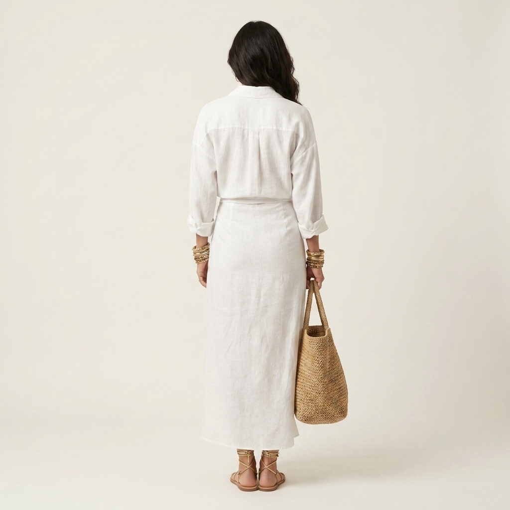 Anni | Collared Long-Sleeve Twist-Knot Maxi Dress With Slit