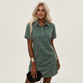 Zelia | Polo-Collar Short-Sleeve Printed A-Line Mini Dress 2
