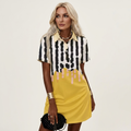 Zelia | Polo-Collar Short-Sleeve Printed A-Line Mini Dress 4