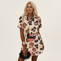 Zelia | Polo-Collar Short-Sleeve Printed A-Line Mini Dress 14