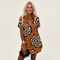 Zelia | Polo-Collar Short-Sleeve Printed A-Line Mini Dress 21