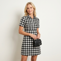 Zelia | Polo-Collar Short-Sleeve Printed A-Line Mini Dress 20