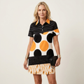 Zelia | Polo-Collar Short-Sleeve Printed A-Line Mini Dress 16