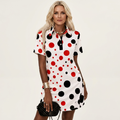 Zelia | Polo-Collar Short-Sleeve Printed A-Line Mini Dress 28