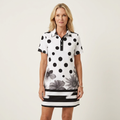 Zelia | Polo-Collar Short-Sleeve Printed A-Line Mini Dress 30