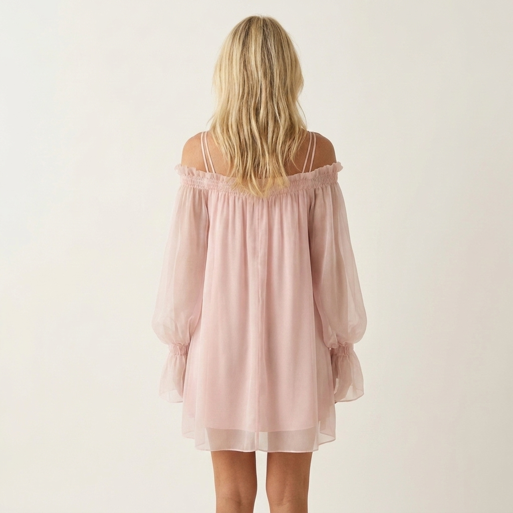 Jamella | Double-Strap Off-Shoulder Bell-Sleeve Mini Dress