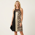Darnella | Lattice-Neck Printed Sleeveless Mini Dress 19