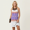 Darnella | Lattice-Neck Printed Sleeveless Mini Dress 5