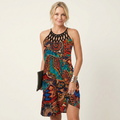Darnella | Lattice-Neck Printed Sleeveless Mini Dress 11