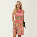 Darnella | Lattice-Neck Printed Sleeveless Mini Dress 23