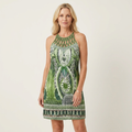 Darnella | Lattice-Neck Printed Sleeveless Mini Dress 24