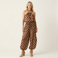 Briella | Halter-Neck Polka-Dot Harem Jumpsuit