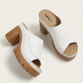 Eviana | Peep-Toe Platform Block Heel Mule Sandal
