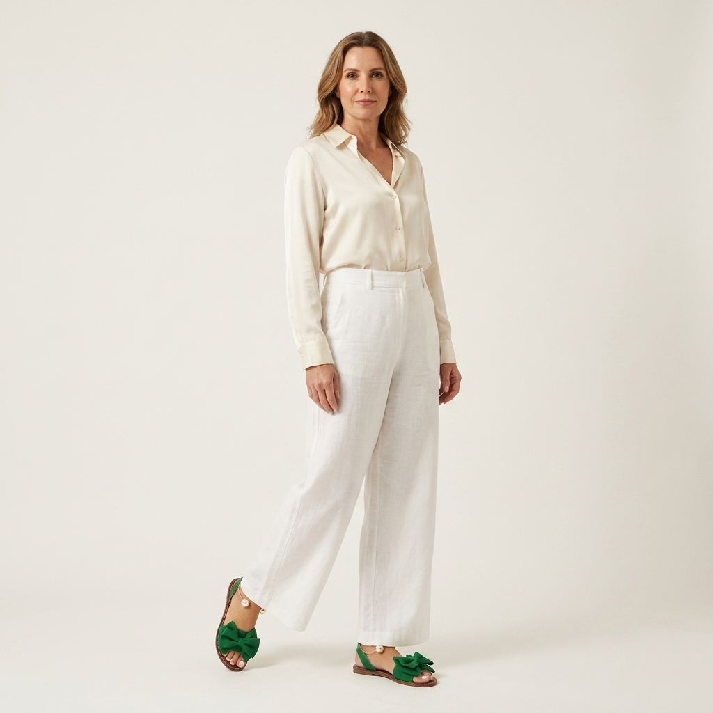 Ivy | Bow & Pearl-Trim Flat Slide Sandal