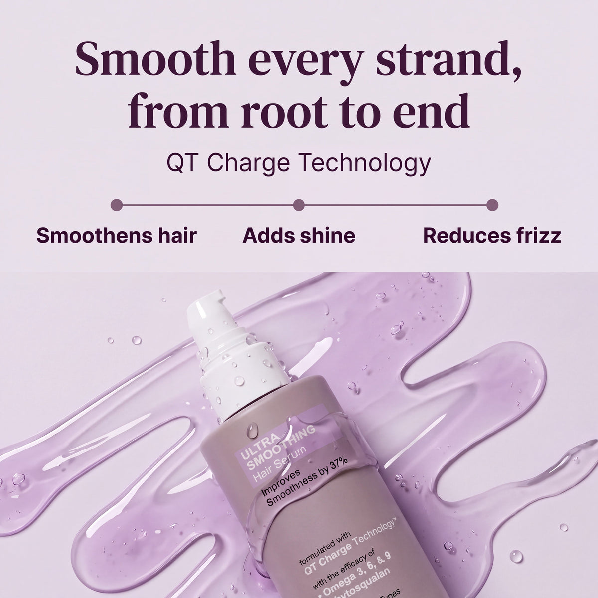 Ultra Smoothing Hair Serum with Niacinamide for Frizz and Split Ends