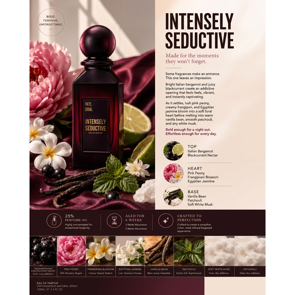 Intensely Seductive Women’s Eau De Parfum, Floral Musk Scent