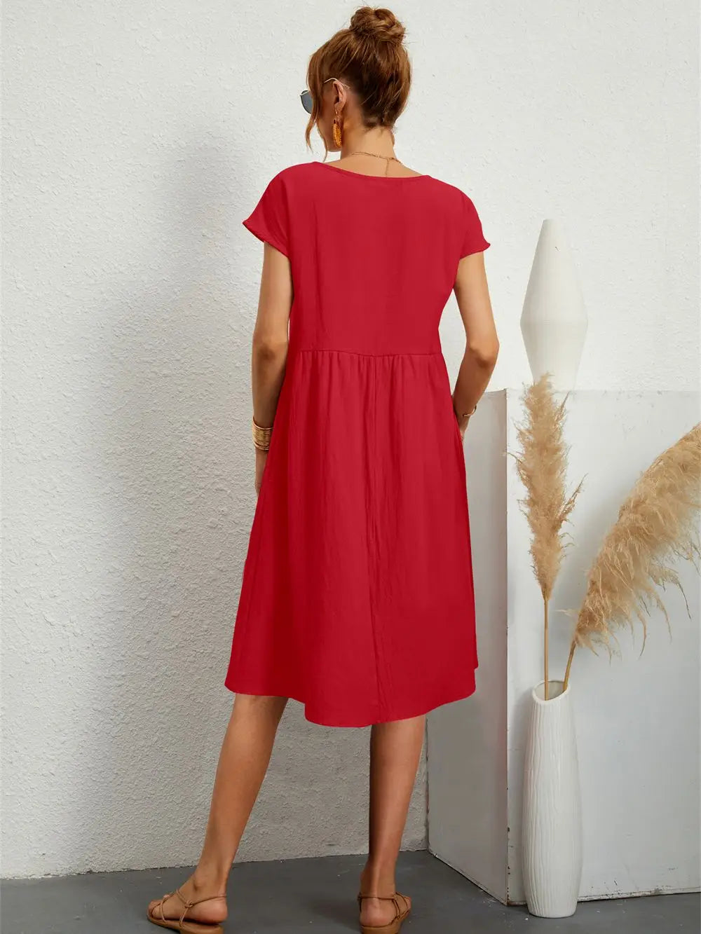 Norah | Women's Casual Dress with Pockets and Short Sleeves