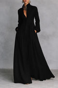 Celine | Flowing Button-Front Maxi Dress