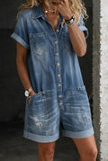 Nora | Casual Denim Jumpsuit Shorts