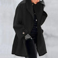 Women's Oversized Wool Trench Coat with Wide Lapels